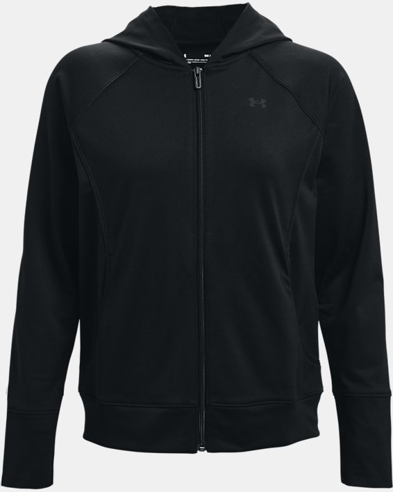 Damen UA Jacke aus Trikotstoff, Black, pdpMainDesktop image number 4